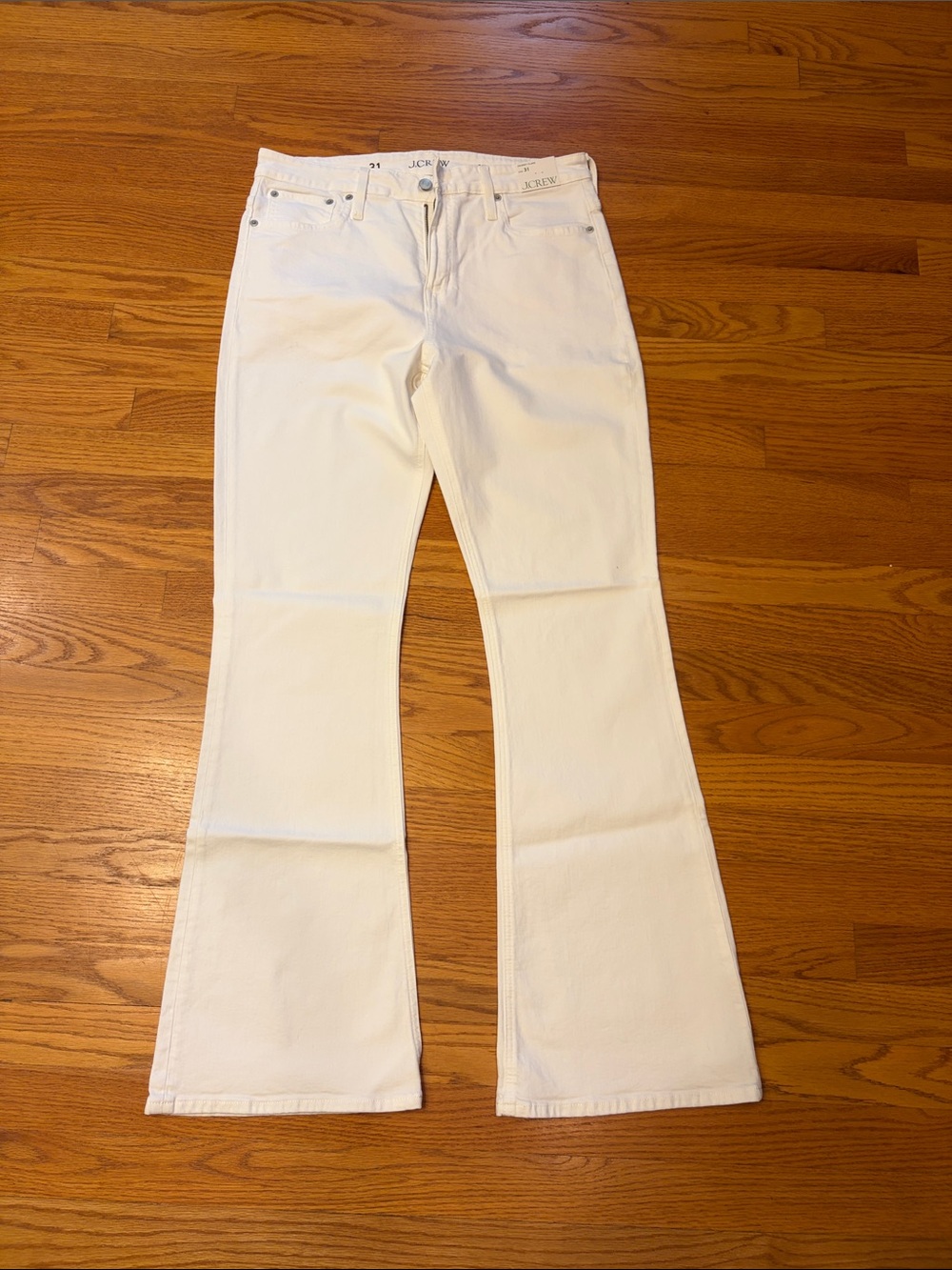 JCrew White Flared Women's Jeans - Classic High-Rise